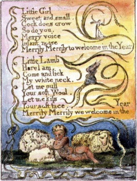 P.124-1950.pt23 Mola (cont.): placa 23 de Canções da Inocência e da Experiência (cópia R) c.1802-08 (gravura, tinta e aguarela) de William Blake