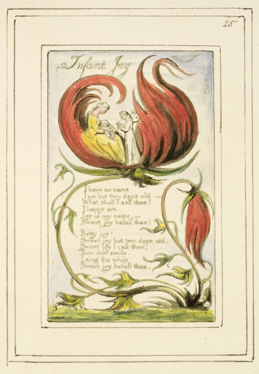P.124-1950.pt25 Alegria Infantil: plaquinha 25 de Canções da Inocência e da Experiência (exemplar R) c.1802-08 (gravura, tinta e wc) de William Blake
