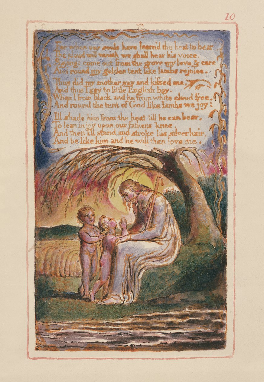 P.125-1950.pt10 O Garotinho Negro (cont.): Prato 10 de Canções da Inocência e da Experiência (exemplar AA) c.1815-26 (gravura, tinta e wc) de William Blake