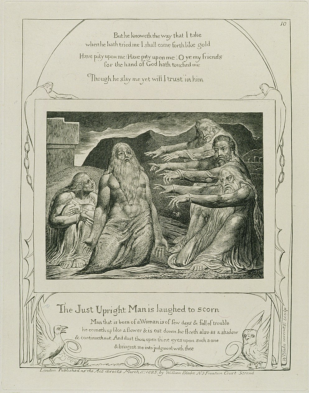 Ilustração 14, de &39;Ilustrações do Livro de Jó&39;, 1825 (gravura) de William Blake