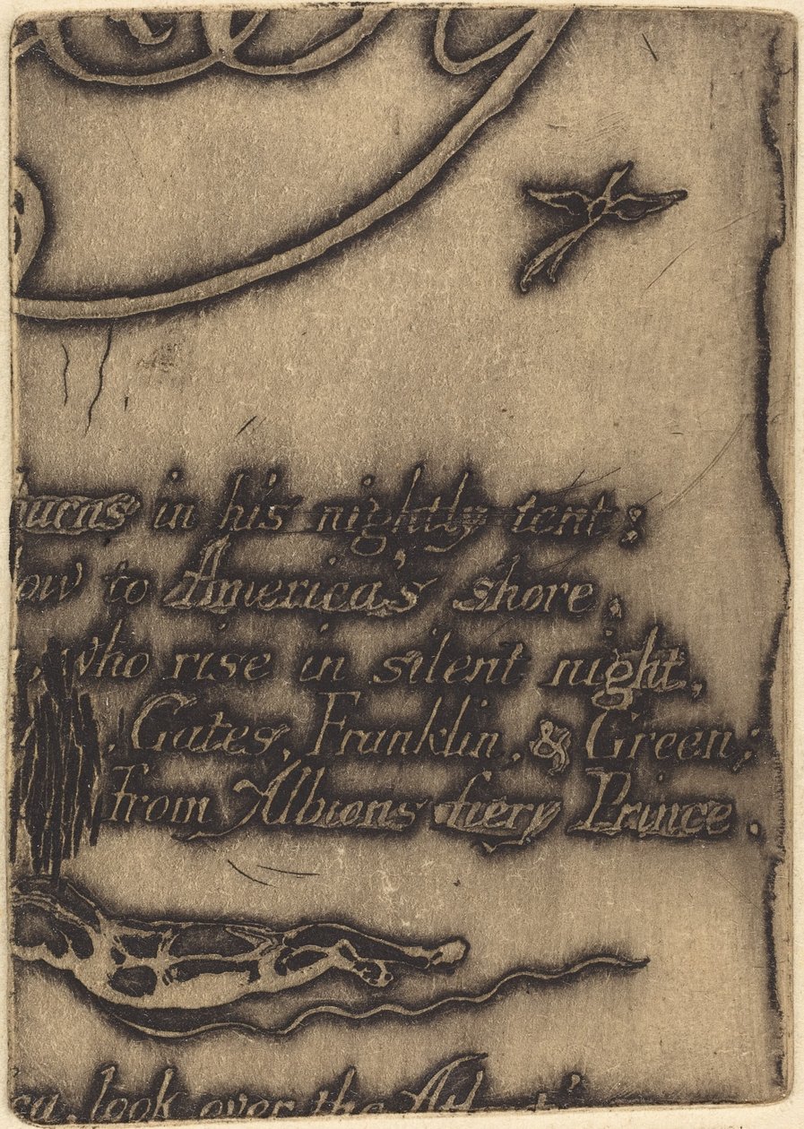 Restrike do fragmento da placa cancelada para "A Prophecy" de William Blake