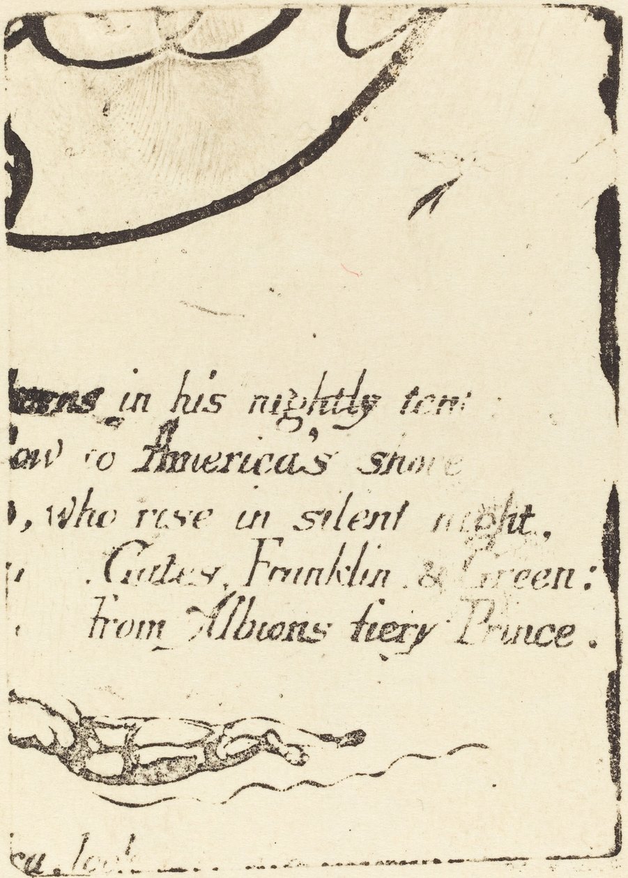 Restrike do fragmento da placa cancelada para "A Prophecy" de William Blake