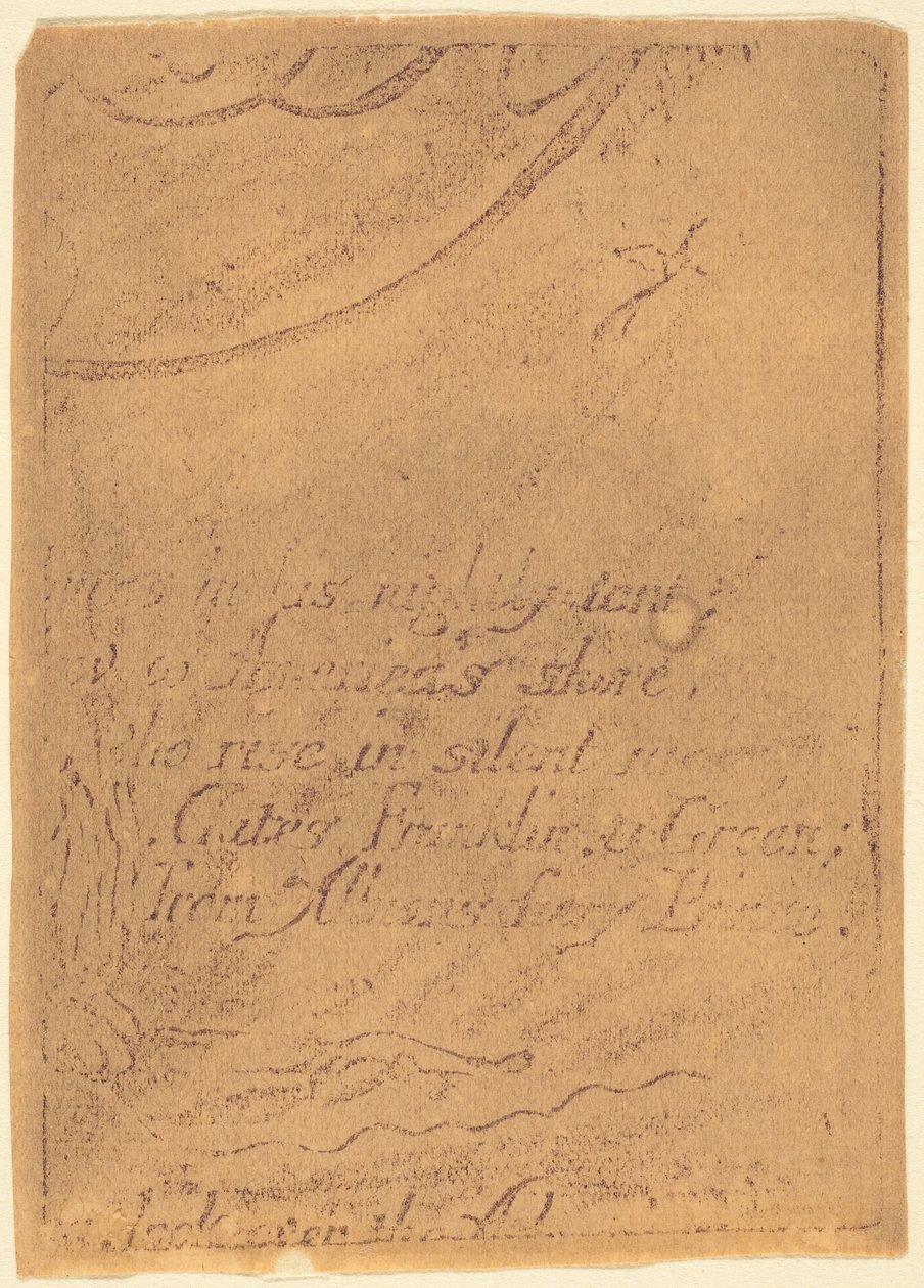 Neudruck von Fragment einer stornierten Platte für "Eine Prophezeiung" de William Blake