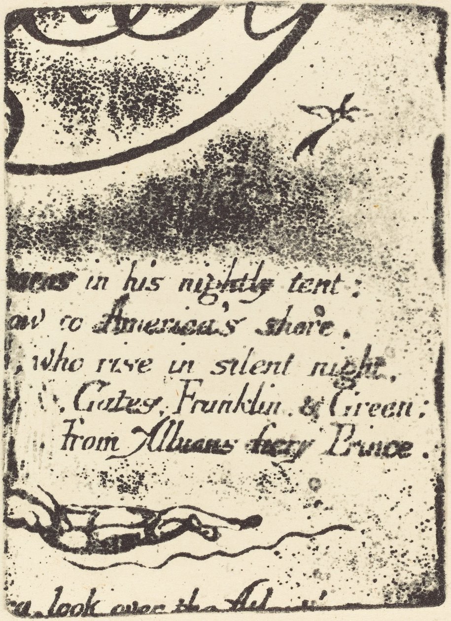 Reiniciar a partir de fragmento de placa cancelada para A Prophecy, 1793. de William Blake