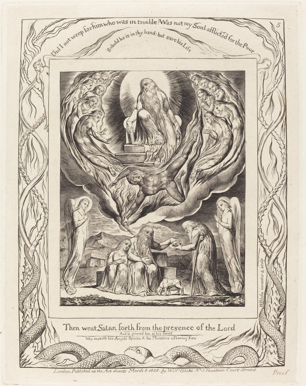 Satanás saindo da presença do Senhor de William Blake