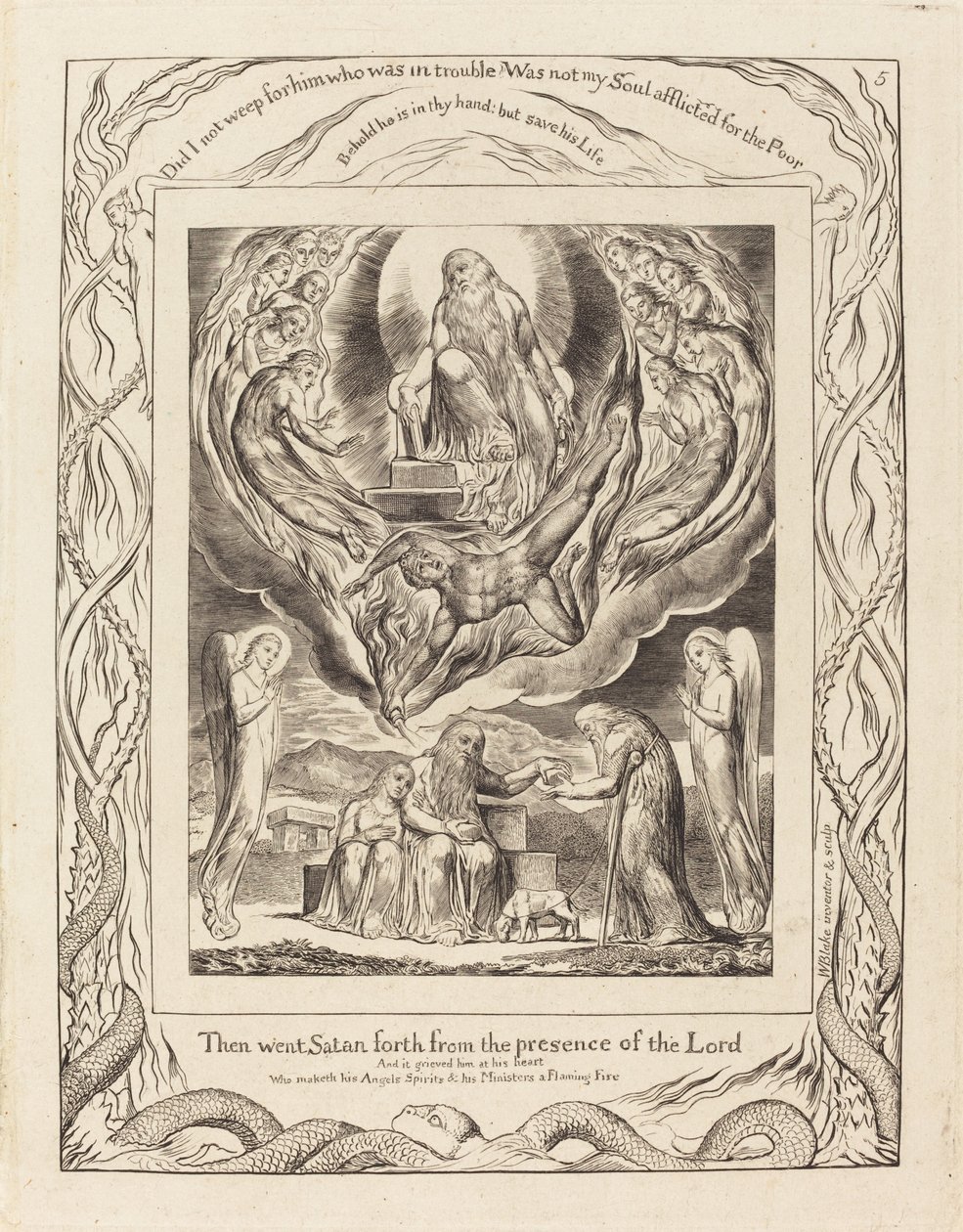 Satanás saindo da presença do Senhor de William Blake