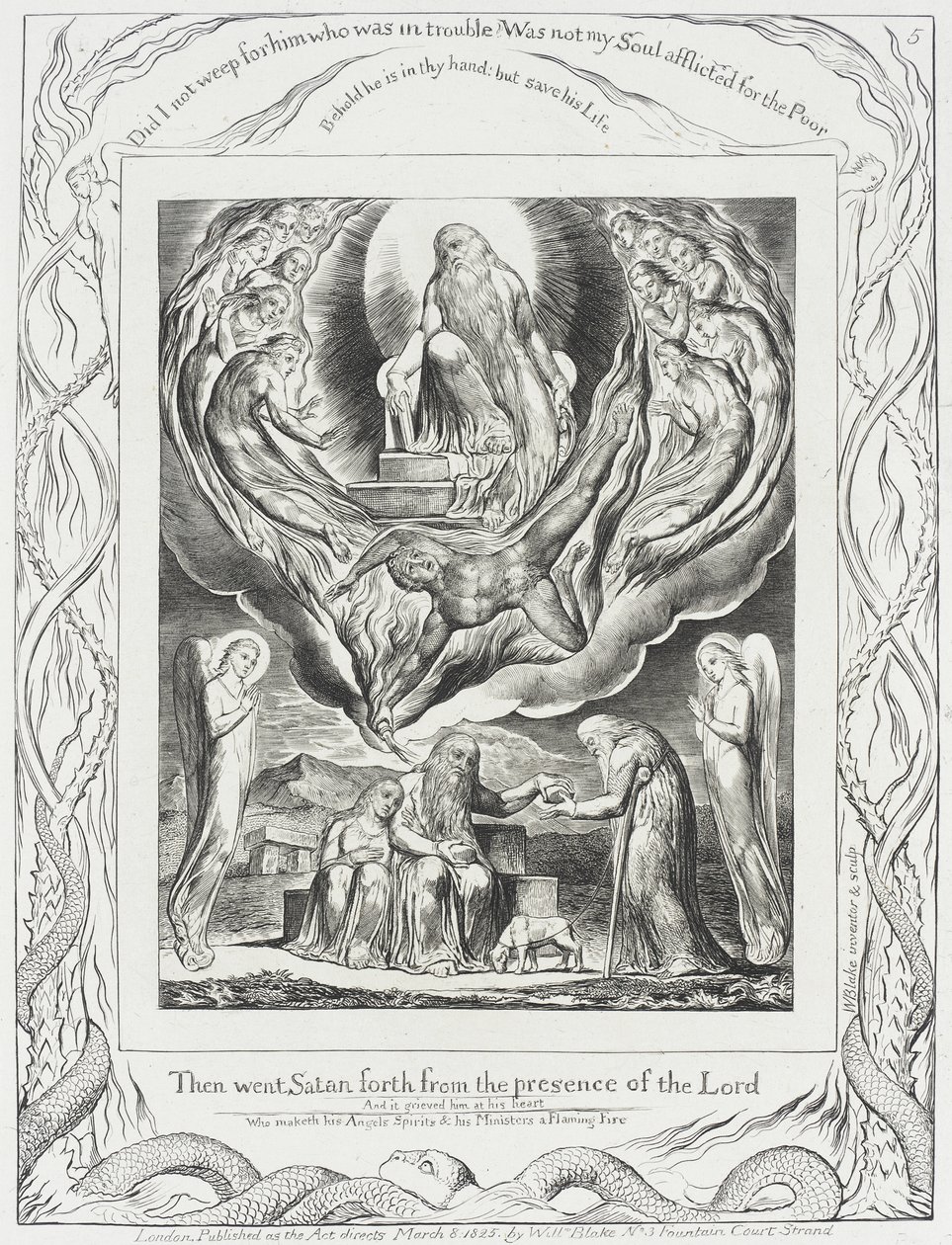Satanás a afastar-se da presença do Senhor de William Blake