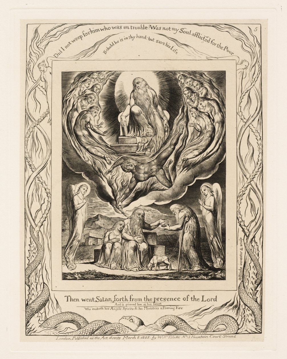 Satanás saindo da presença do Senhor de William Blake