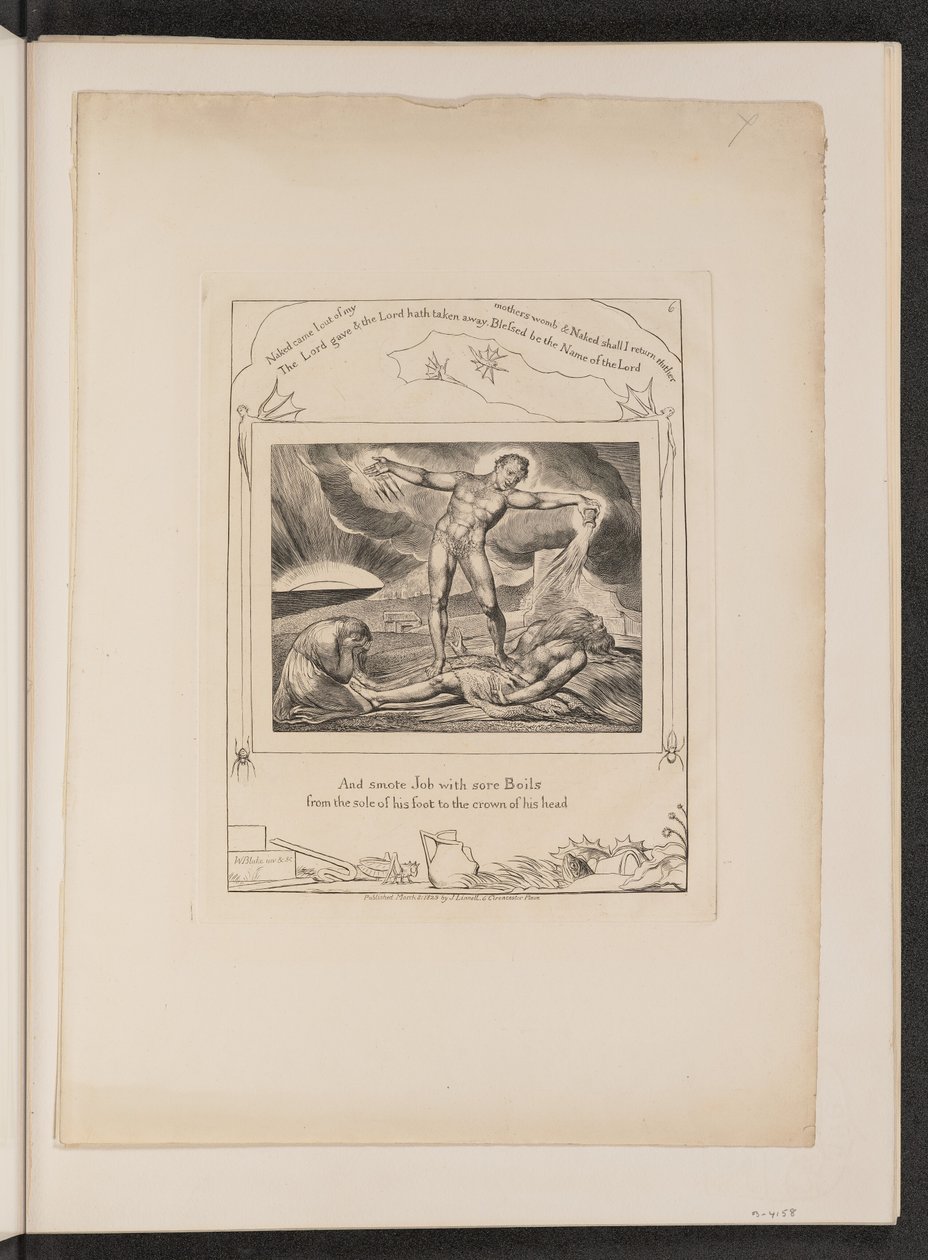 Satanás ferindo Jó com furúnculos de William Blake