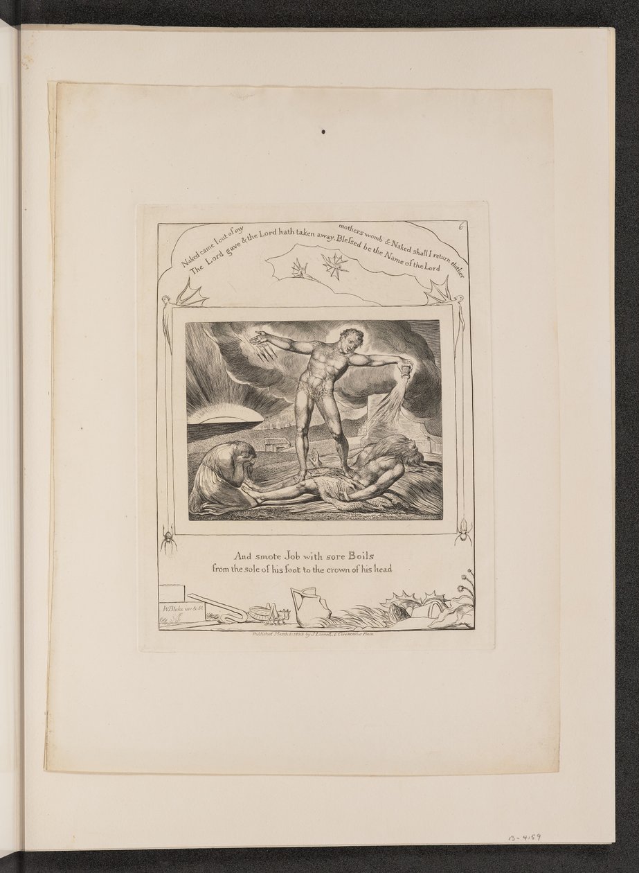 Satanás ferindo Jó com furúnculos de William Blake