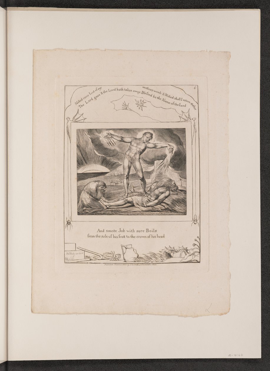 Satanás ferindo Jó com furúnculos de William Blake