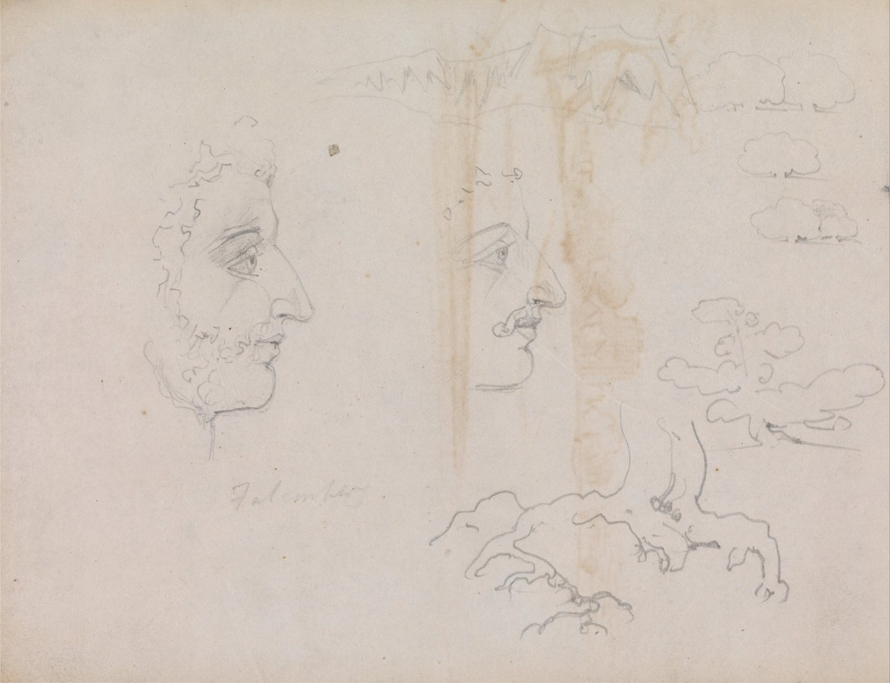 Folha do caderno de desenho de Blake-Varley de 1819, páginas 37 e 38 de William Blake