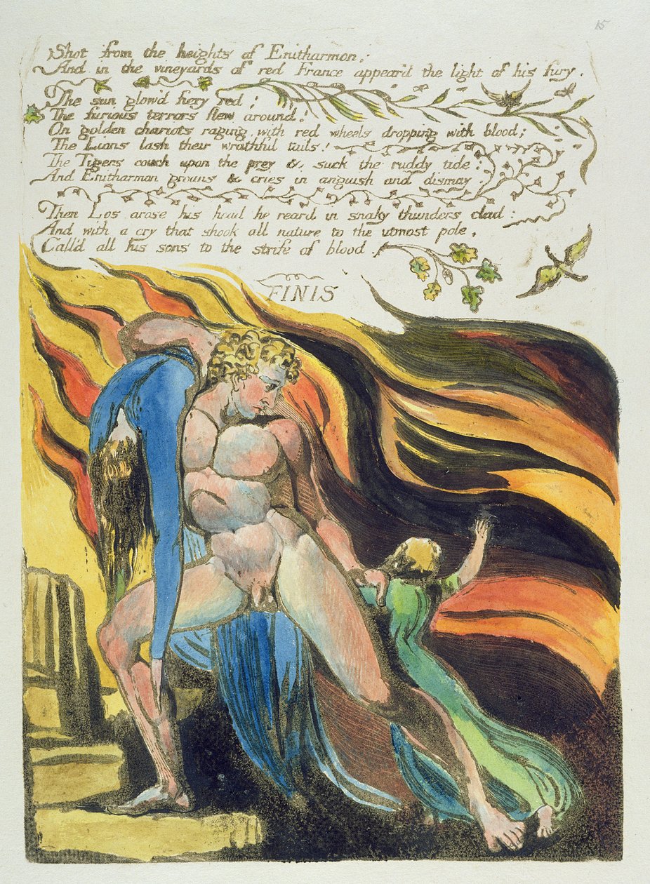 &39;Tiro das alturas ...&39;, ilustração 17 de &39;Europa, uma profecia&39; de William Blake