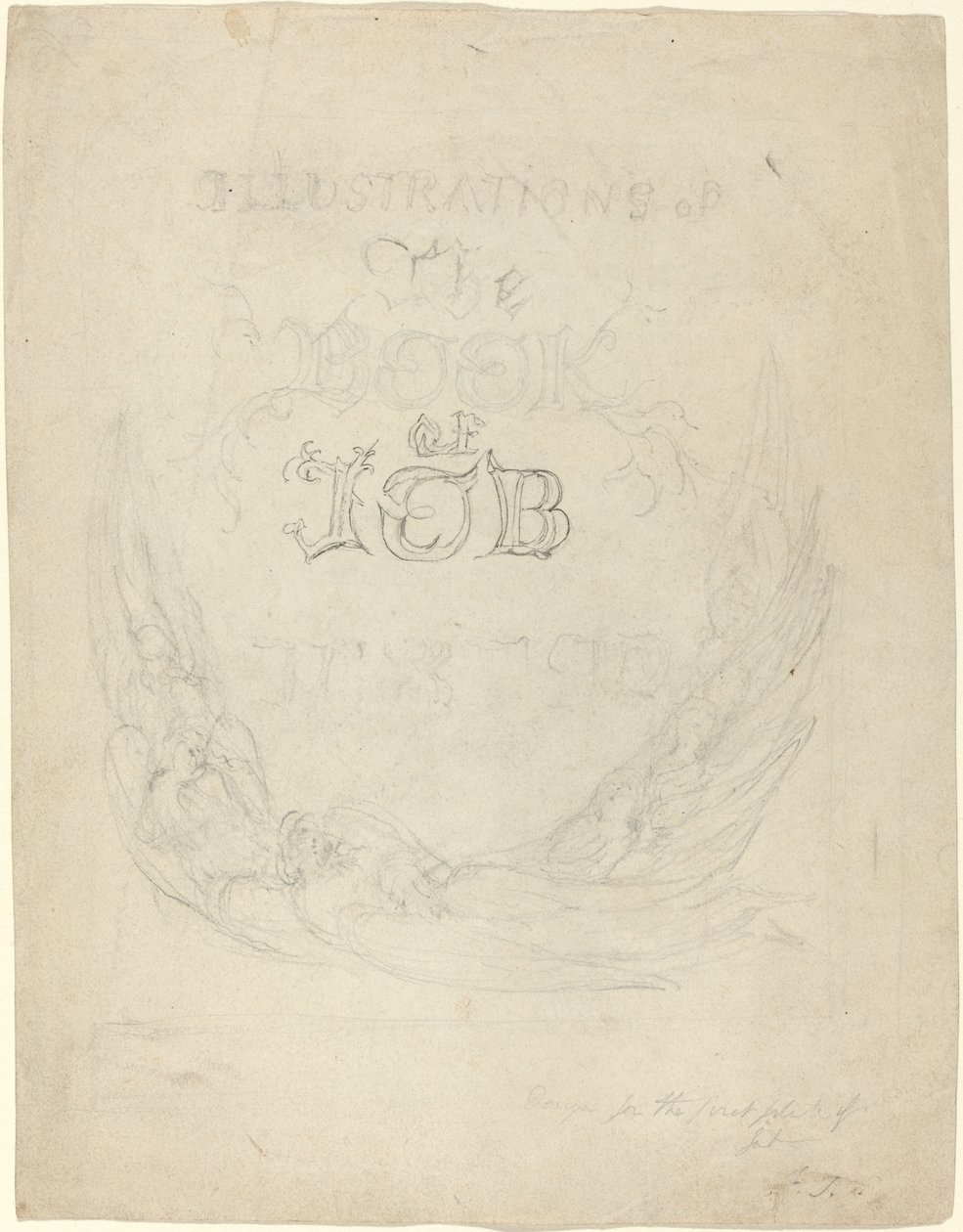 Esboço para a página de rosto das ilustrações gravadas do livro de Jó de William Blake