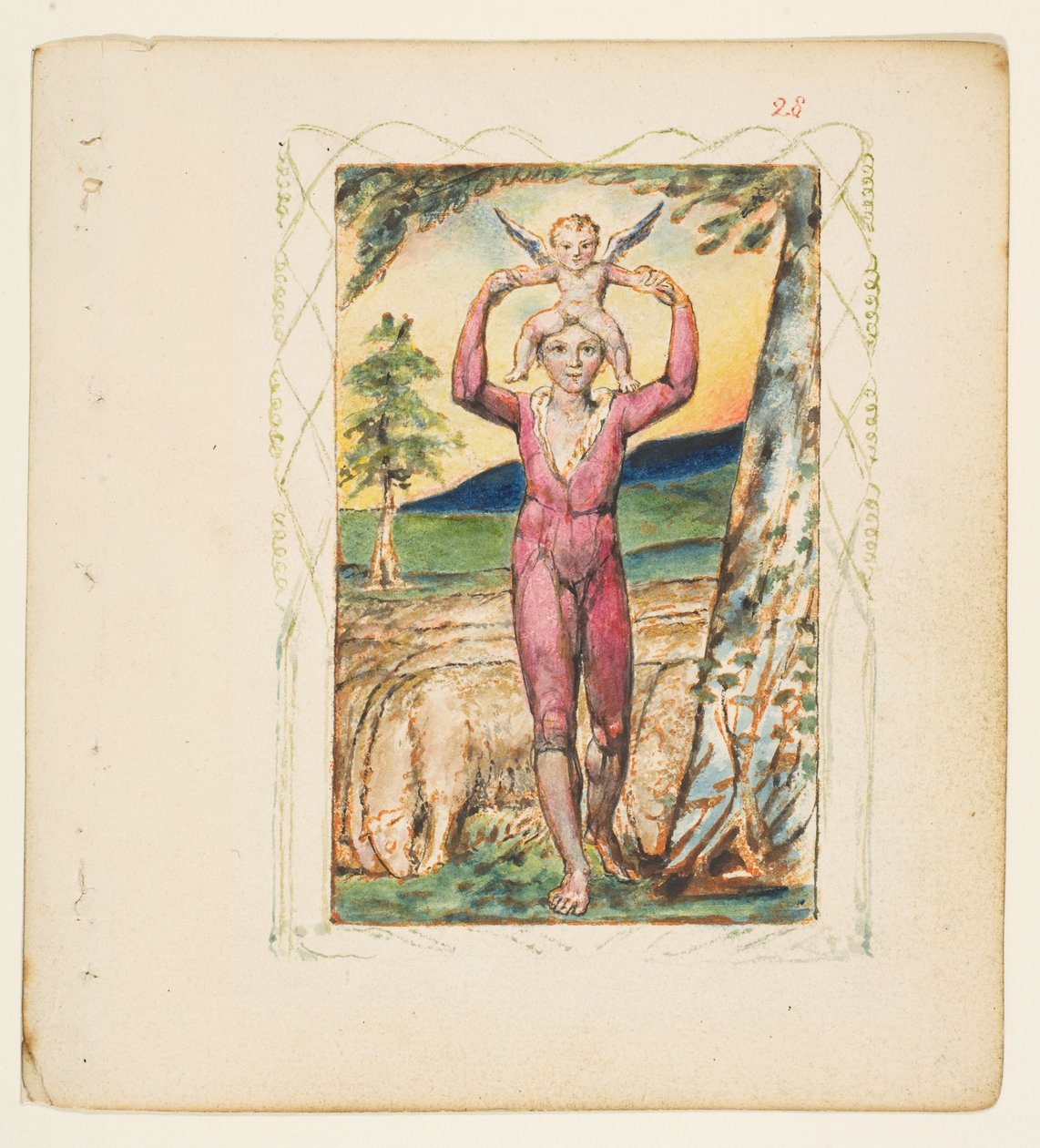 Canções de Experiência: Frontispício, ca. 1825. de William Blake