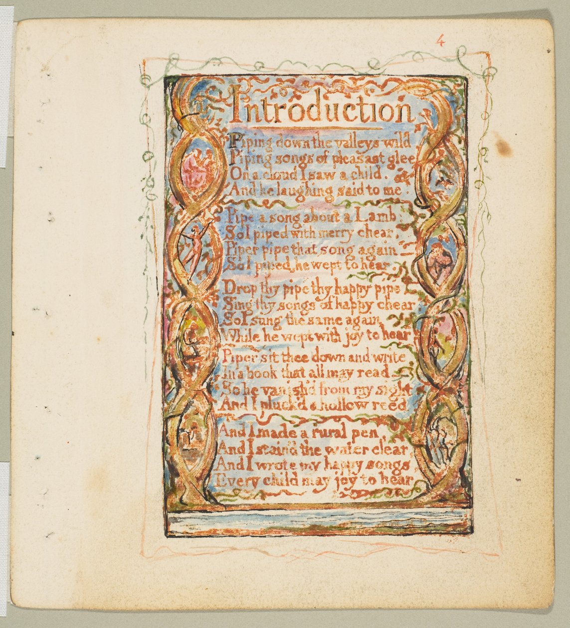 Canções de Inocência: Introdução, ca. 1825. de William Blake