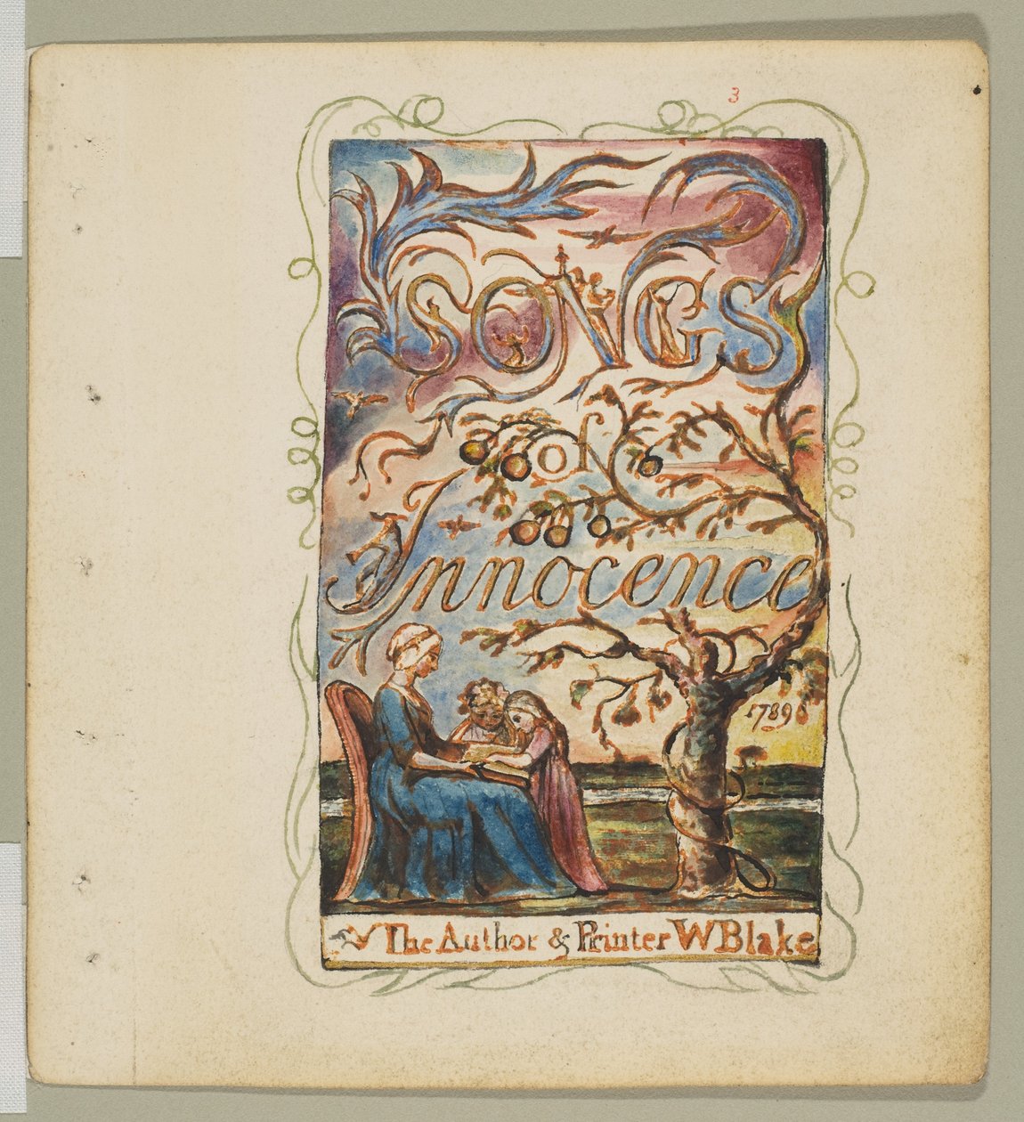 Canções de Inocência: Página de título, ca. 1825. de William Blake