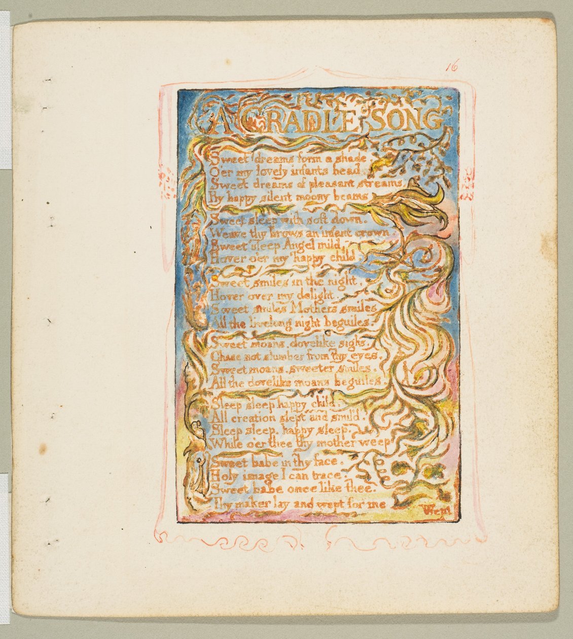 Canções de Inocência e de Experiência: A Cradle Song, ca. 1825. de William Blake