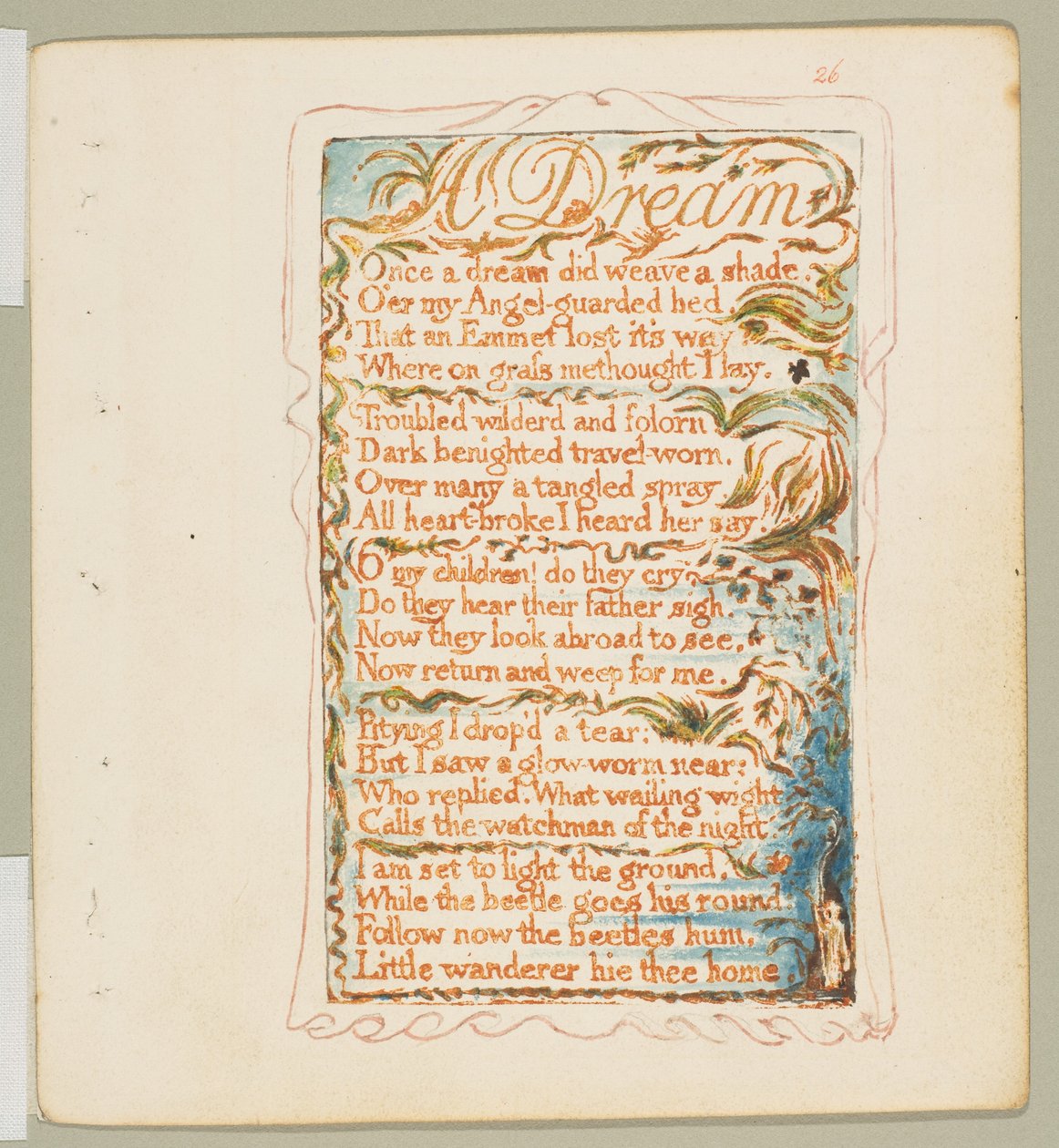 Canções de Inocência e de Experiência: Um Sonho, ca. 1825. de William Blake