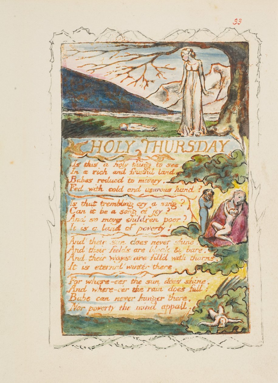 Canções de Inocência e de Experiência: Quinta-feira Santa, ca. 1825. de William Blake