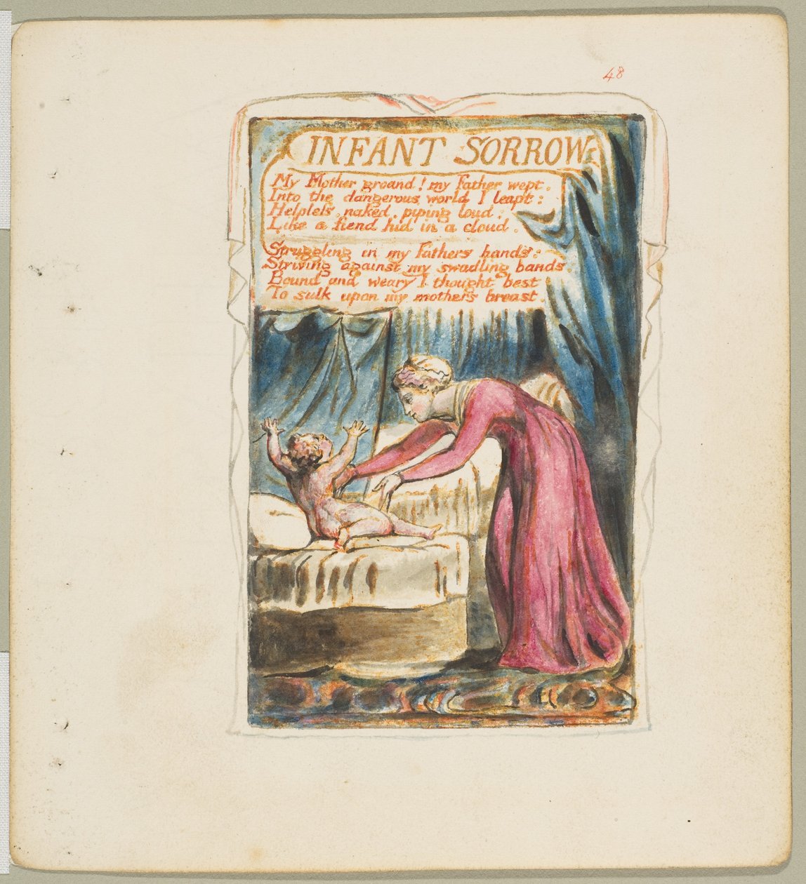 Canções de Inocência e de Experiência: Infant Sorrow, ca. 1825. de William Blake