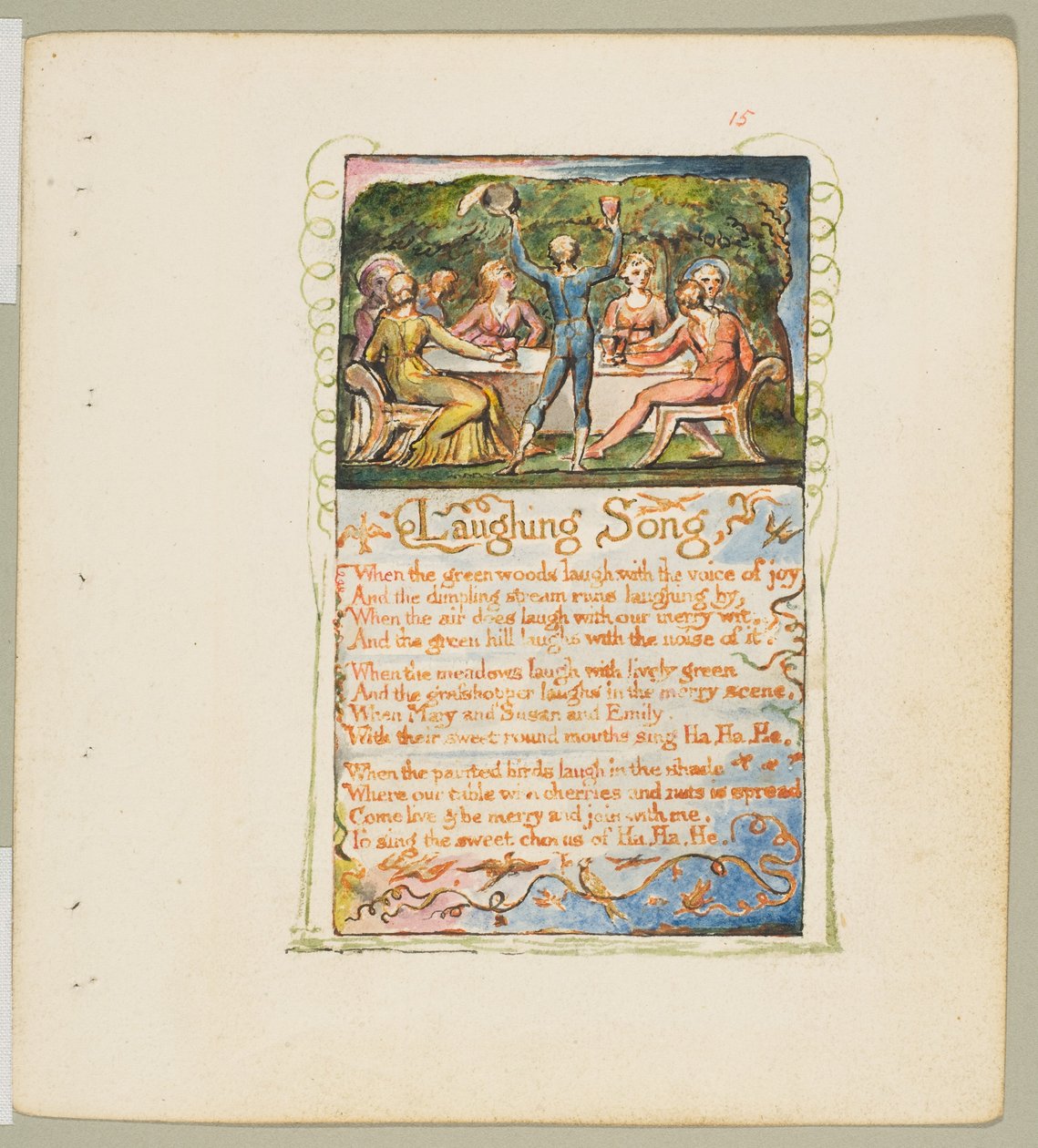 Canções de Inocência e de Experiência: Canção do riso, ca. 1825. de William Blake