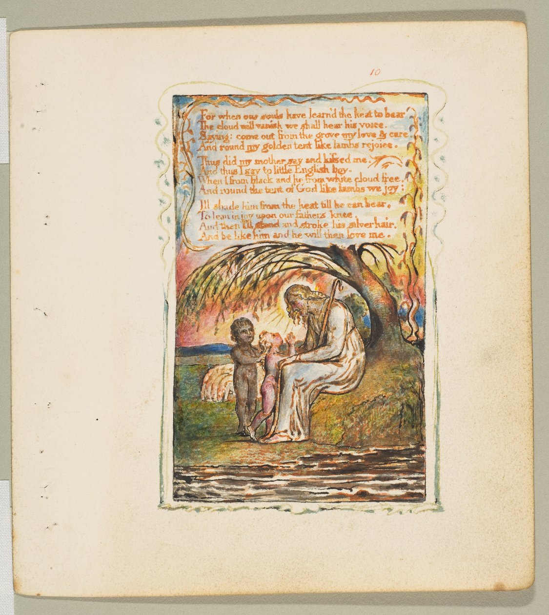 Songs of Innocence and of Experience: Little Black Boy segunda placa, ca. 1825. de William Blake