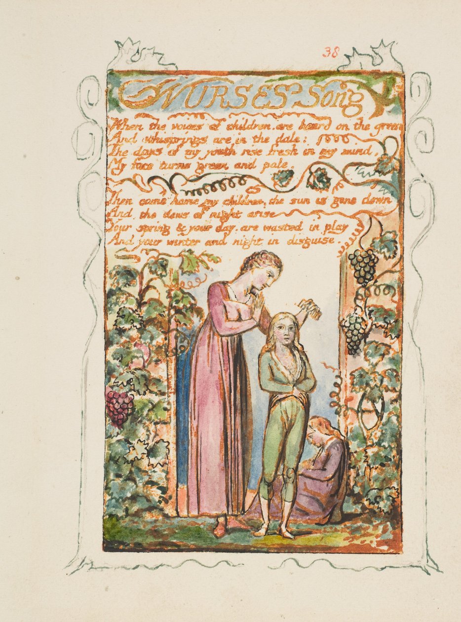 Canções da Inocência e da Experiência: Nurses Song, ca. 1825 de William Blake