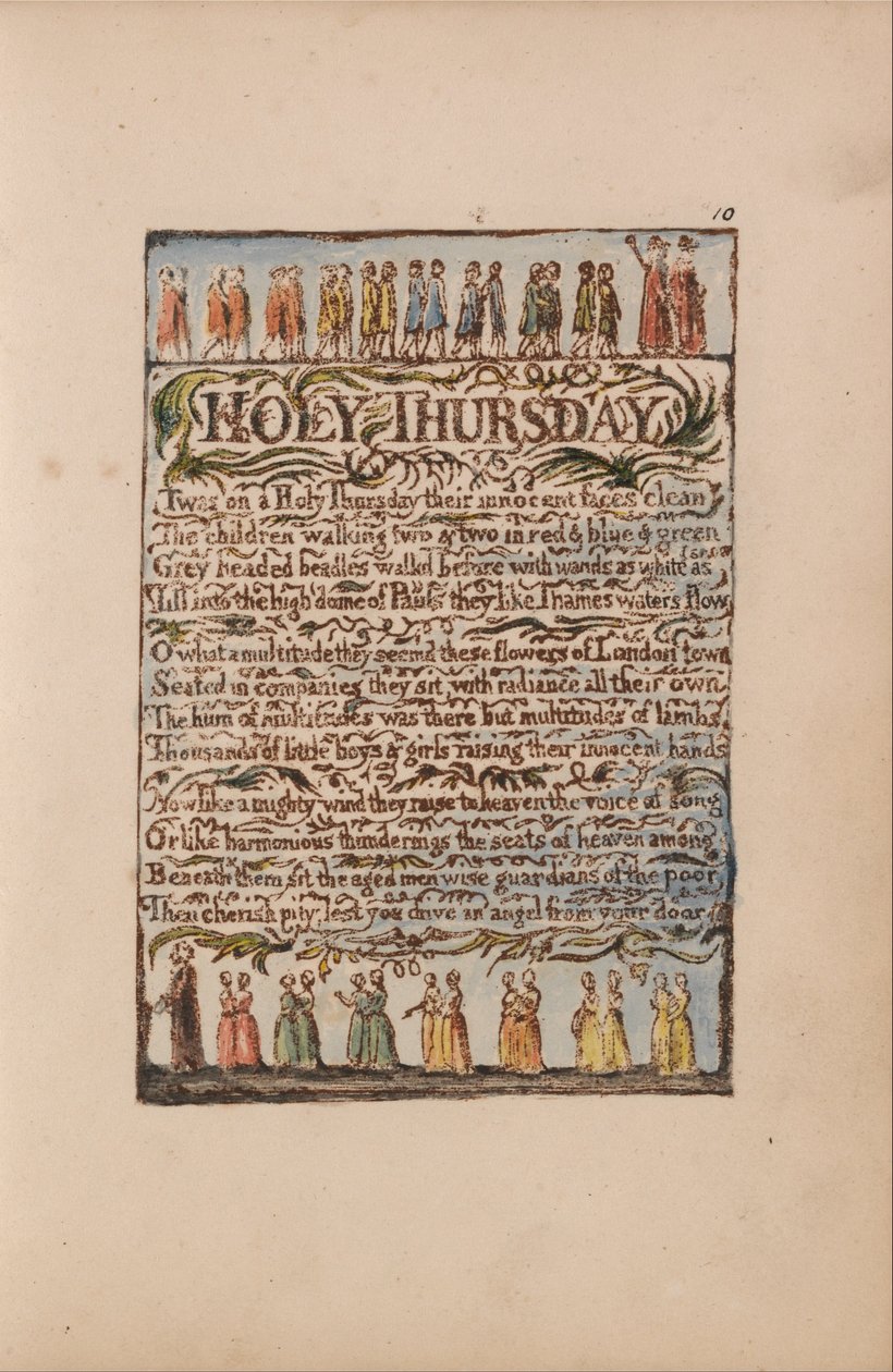Canções de inocência e experiência, ilustração 10, Quinta-feira Santa (Bentley 19) de William Blake