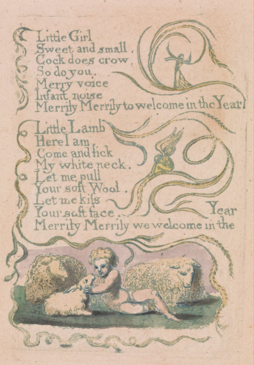 Canções de inocência e experiência, ilustração 12, primavera (Bentley 23) de William Blake
