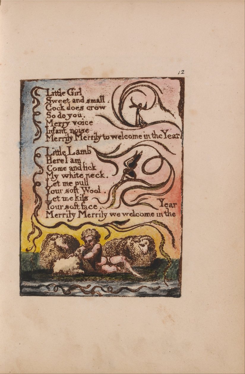Canções de inocência e experiência, ilustração 12, primavera (Bentley 23) de William Blake