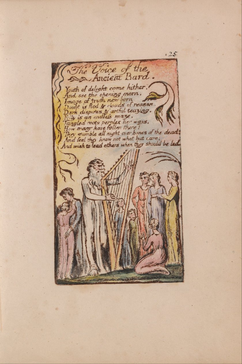 Canções de inocência e experiência, ilustração 25, A voz do antigo bardo (Bentley 54) de William Blake