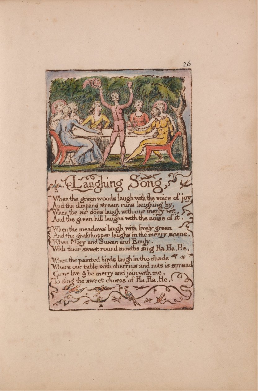 Canções de inocência e experiência, ilustração 26, Canção de riso (Bentley 15) de William Blake