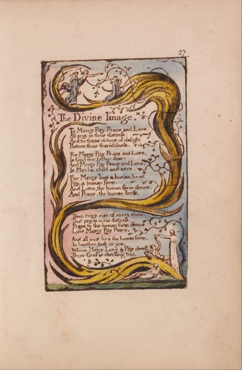 Canções de inocência e experiência, ilustração 27, A imagem divina (Bentley 18) de William Blake