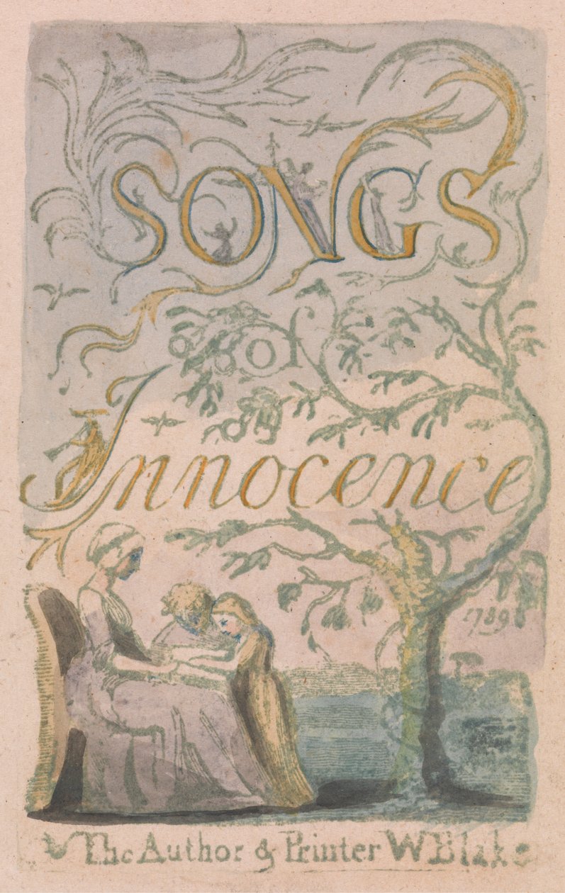 Canções de Inocência e de Experiência, Placa 2, Página de título de Inocência (Bentley 3) de William Blake