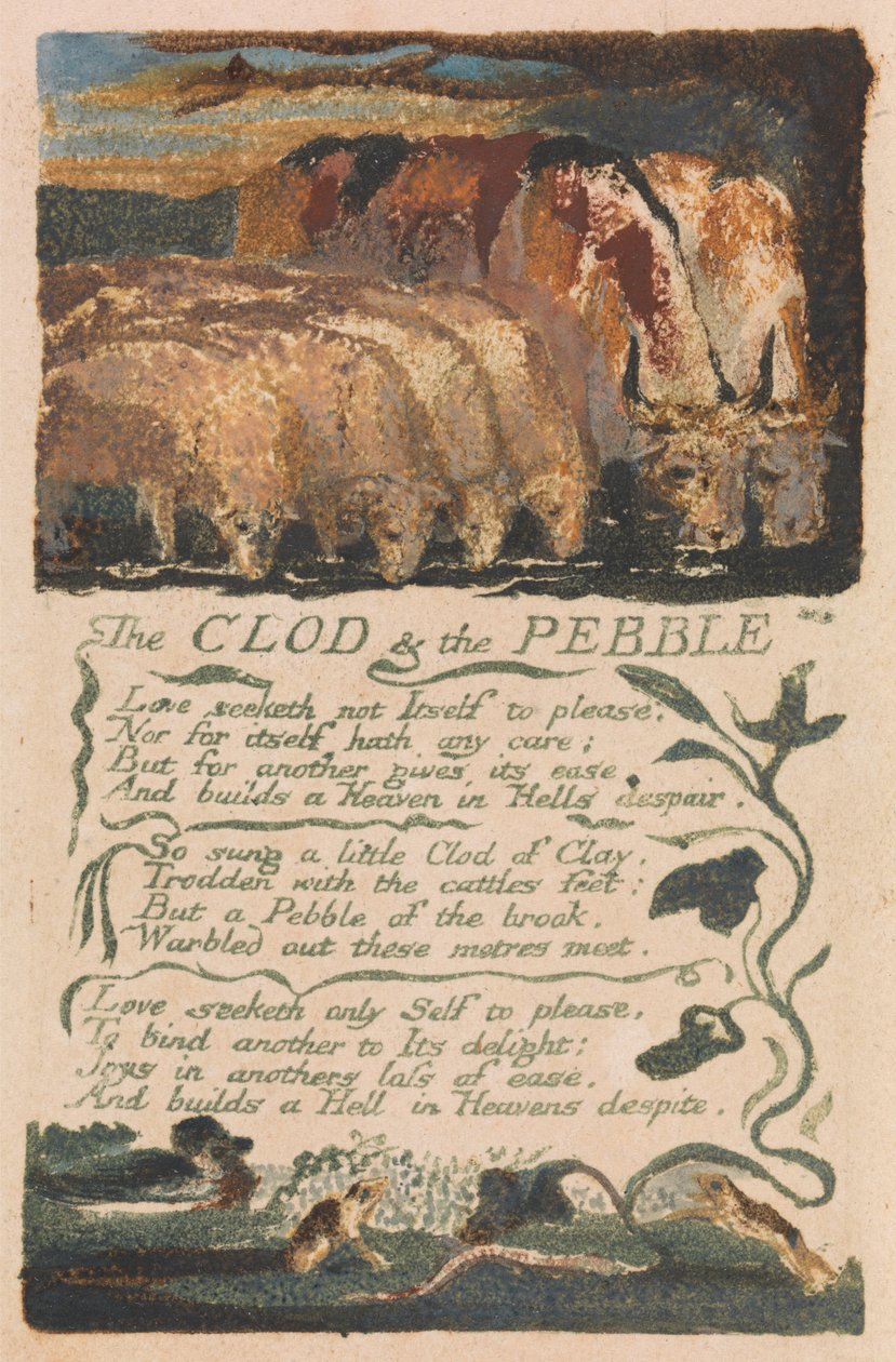 Canções da Inocência e da Experiência, Placa 36, "The Clod & the Pebble" (Bentley 32) de William Blake
