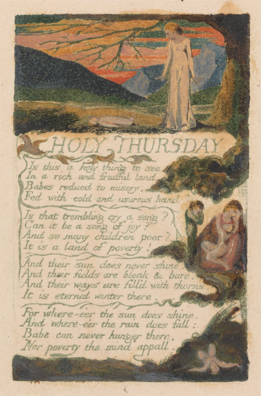 Canções da Inocência e da Experiência, Placa 38, "Quinta-feira Santa" (Bentley 33) de William Blake