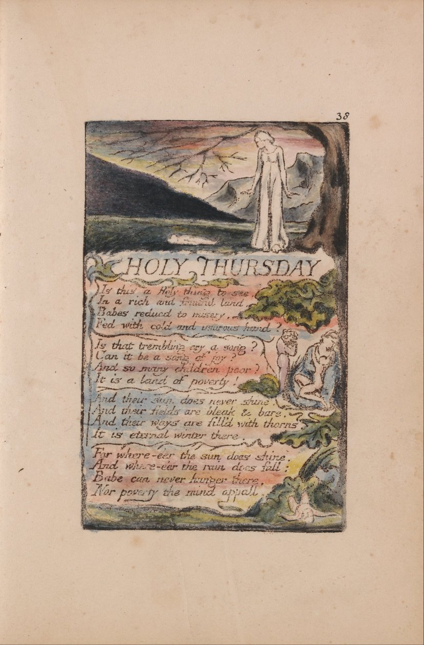 Canções de inocência e experiência, ilustração 38, Quinta-feira Santa (Bentley 33) de William Blake