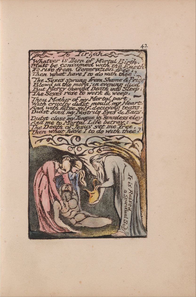 Canções de inocência e experiência, ilustração 42, To Tirzah (Bentley 52) de William Blake
