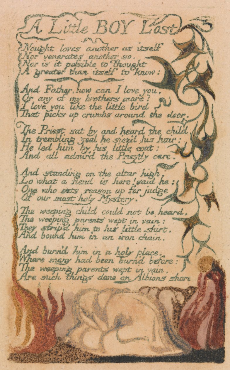 Canções de Inocência e de Experiência, Placa 43, "Um Menino Perdido" (Bentley 50) de William Blake
