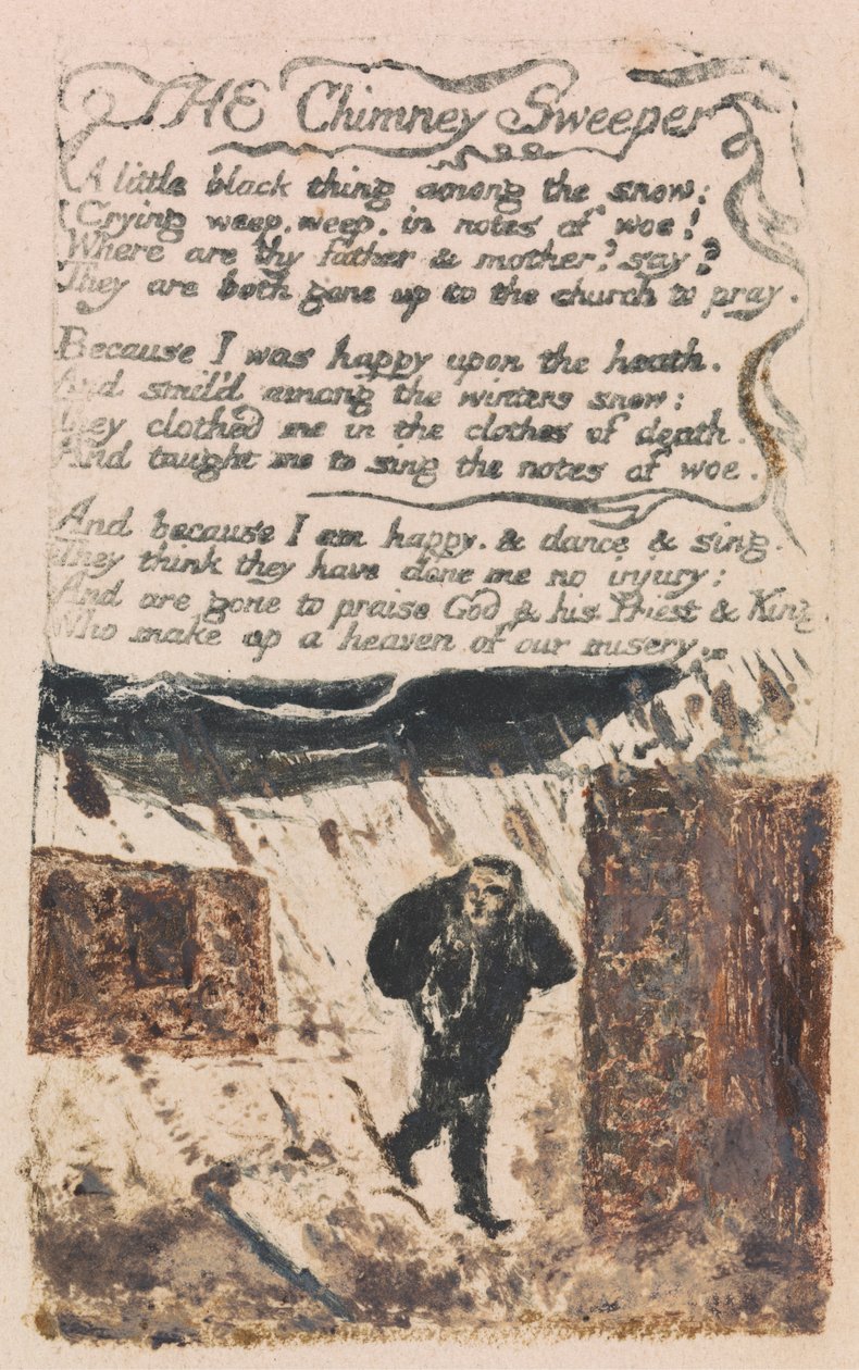 Canções de Inocência e de Experiência, Placa 45, "The Chimney Sweeper" (Bentley 37) de William Blake