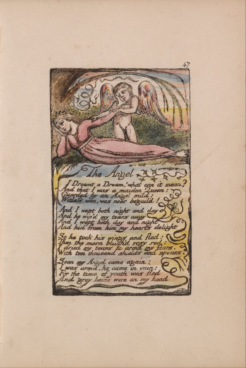 Canções de inocência e experiência, ilustração 47, O anjo (Bentley 41) de William Blake