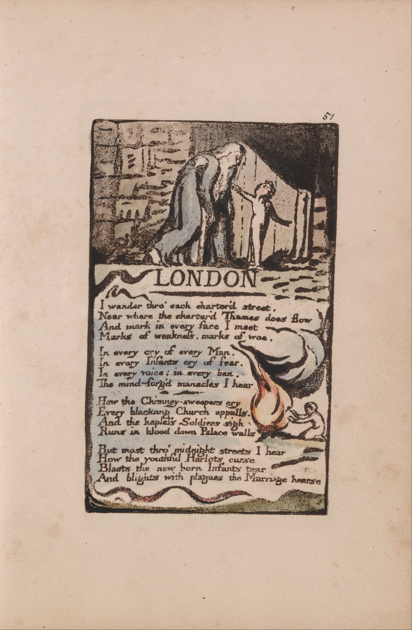 Canções da Inocência e da Experiência, Placa 51, Londres (Bentley 46) de William Blake