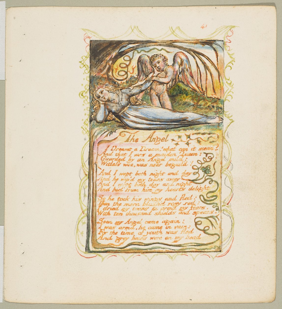 Canções de Inocência e de Experiência: O Anjo, ca. 1825. de William Blake
