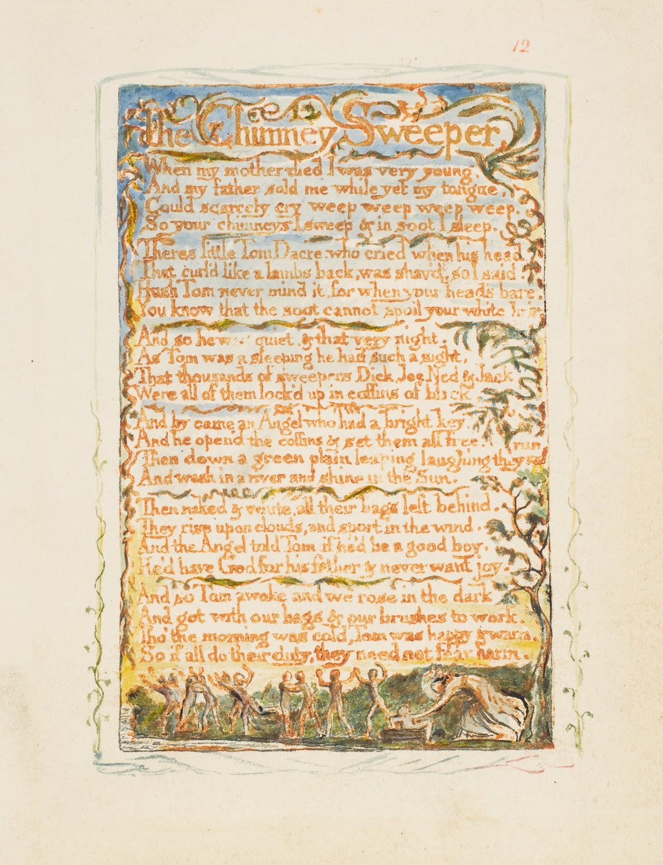 Canções de Inocência e de Experiência: The Chimney Sweeper, ca. 1825. de William Blake