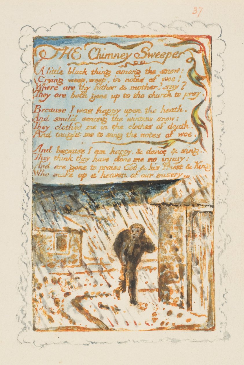 Canções da Inocência e da Experiência: The Chimney Sweeper, ca. 1825 de William Blake