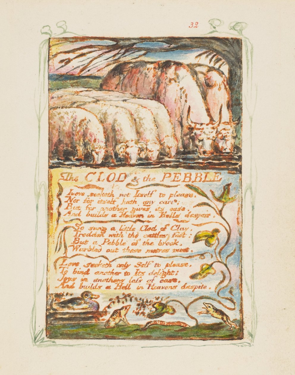 Canções da Inocência e da Experiência: The Clod & the Pebble, ca. 1825 de William Blake