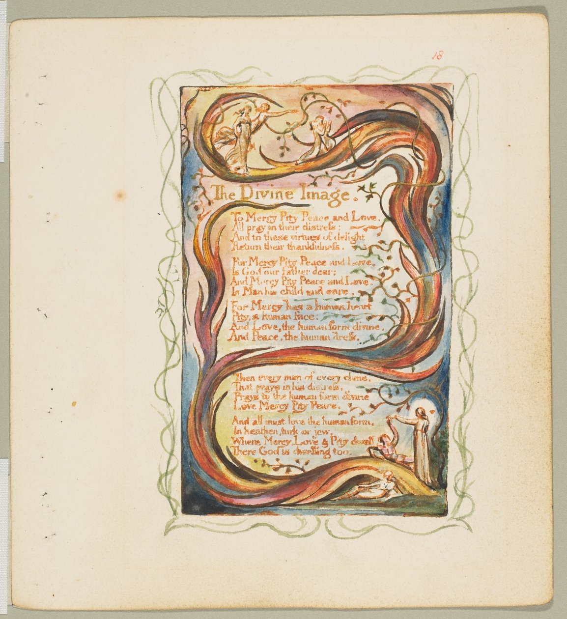 Canções de Inocência e de Experiência: A Imagem Divina, ca. 1825. de William Blake
