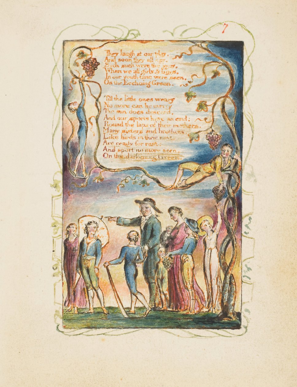 Canções de Inocência e de Experiência: O segundo prato Ecchoing Green, ca. 1825. de William Blake