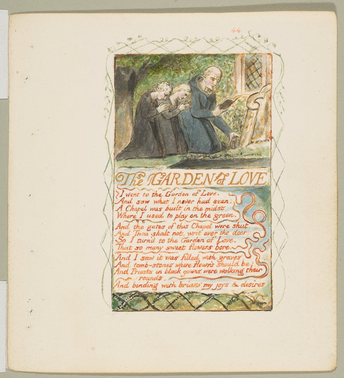 Canções de Inocência e de Experiência: O Jardim do Amor, c. 1825. de William Blake